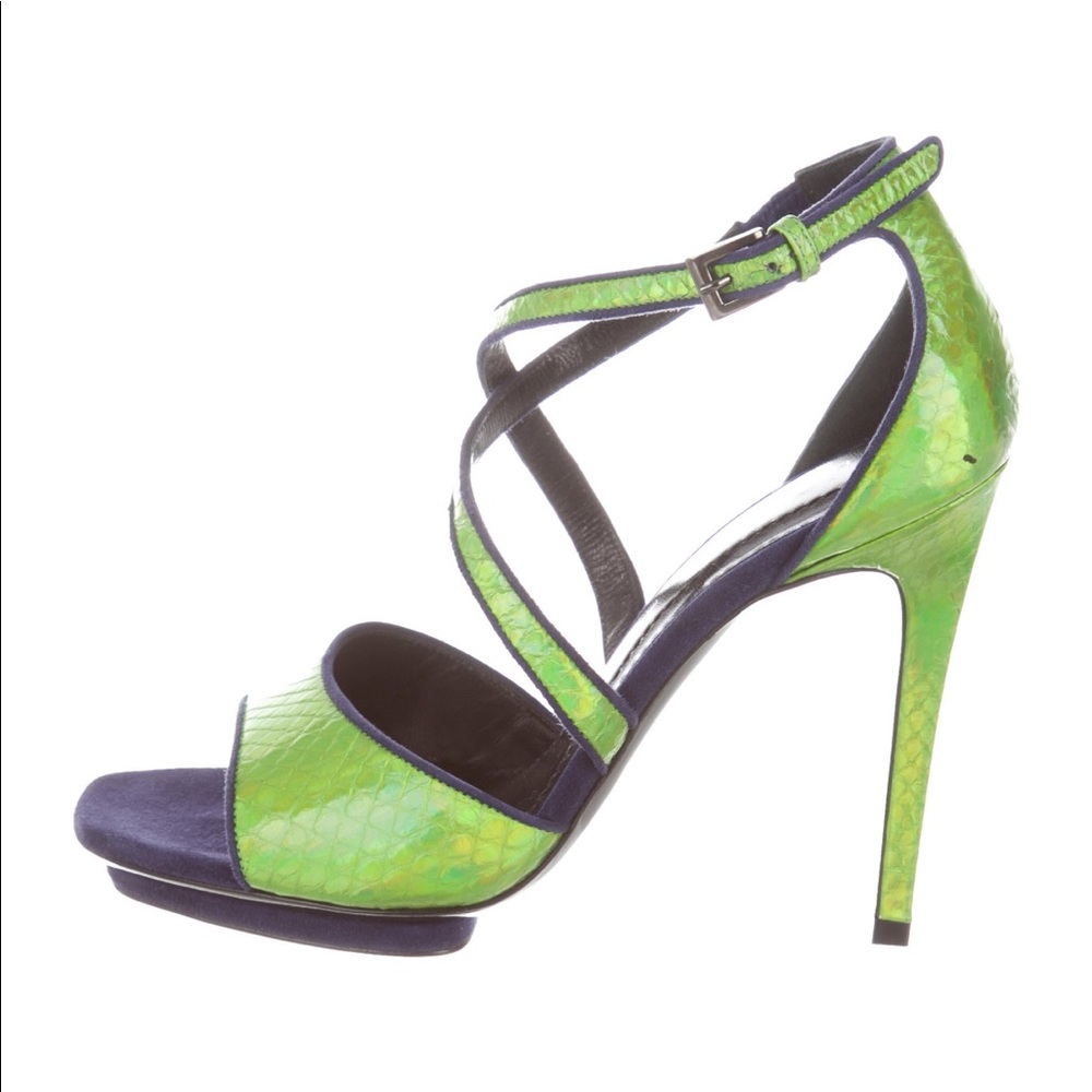 Barbara Bui Metallic Embossed Sandals